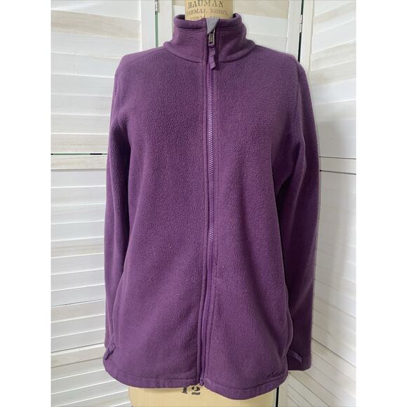 CABELA'S Jacket Women's Outerwear Full Zip Fleece Jacket Purple Sz Large - Picture 1 of 7